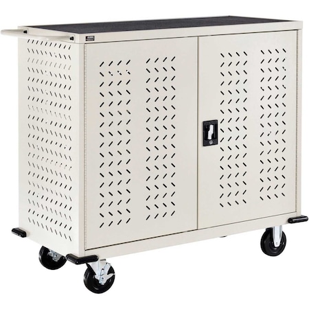 Global Industrial Mobile Storage & Charging Cart, 24 Laptop & Chromebook, Device Capacity, Putty 251761